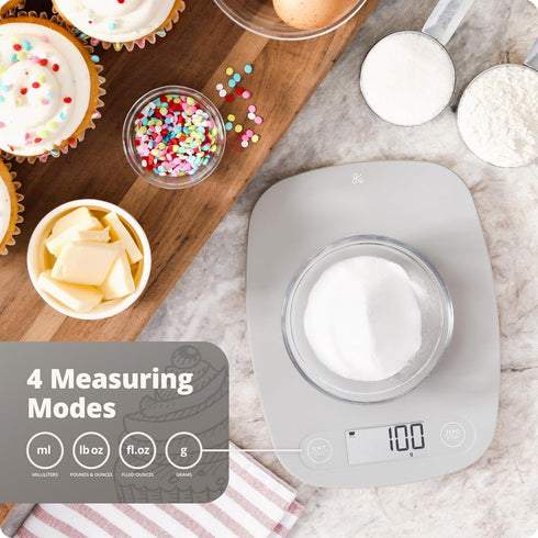 Greater Goods Compact Digital Kitchen Scale – Accurate Food Scale for Baking, Meal Prep, 4 Measuring Units, 11lb/5kg
