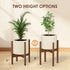 10 Inch ALIGADO Bamboo Plant Stand Indoor, for Up to Pots, Built to Fit Corners, Sturdy & Stable Design, Walnut Finish