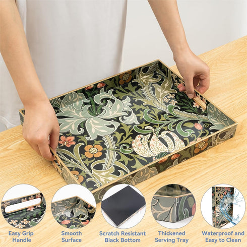 Elegant Large Serving Tray with Handles for Coffee Tables - Modern Design