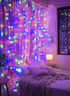 300 8 1 Pack Brightown LED Fairy Curtain Lights, Curtain String Lights, USB Plug in Lighting Modes Christmas