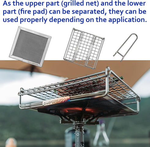 CAMPINGMOON Bread Toaster for Camping Stove, 304 Stainless Steel, Small Size US-1312