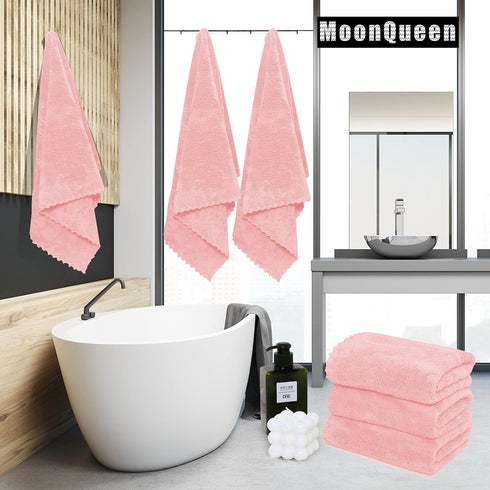 2 Pack Set MOONQUEEN Premium Bath Towel - Quick Drying - Microfiber Coral Velvet Highly Absorbent Towels - Multipurpose
