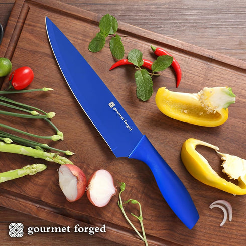 ColorSlice 12 Piece Color-Coded Kitchen Knife Set, 6 Non-Stick Dishwasher Safe Knives with Blade Guards