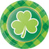 St Patrick's Day Paper Plates and Napkins | Green Shamrock Print Tableware | Bulk Disposable Party Supplies
