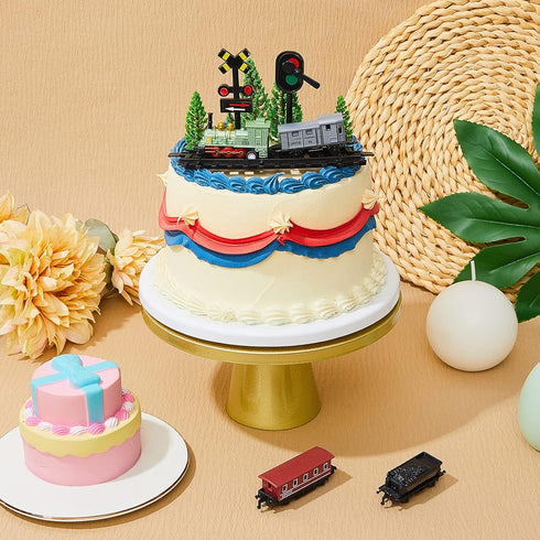 13 Set Pieces Train Cake Toppers Train Cake Decorations Train Birthday Party Supplies Mini Train Toy Train Track