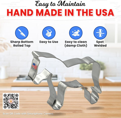 Horse Cookie Cutter - Made in the USA – Foose Tin Plated Steel Cookie Mold (4 Inch)