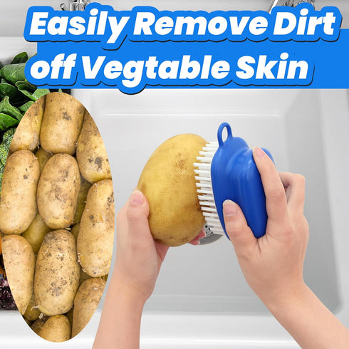 2-Pack PHYEX Vegetable Brush, Non-Slip Grip Veggie Scrubber for Cleaning Food, Fruits, Potatoes