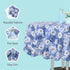 uxcell Waterproof Vinyl Round Tablecloth 60" Dia, Blue Flower Pattern for Wedding/Restaurant/Parties