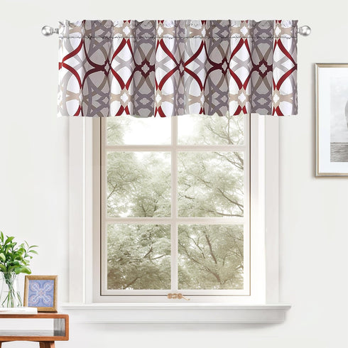 DriftAway Alexander Pattern Match Blackout Valances for Windows, 250GSM Geometric Moroccan 52 Inch by 14 Inch