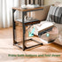 2 Simple Trending C Shaped End Table for Couch, Foldable Table with Shelf Storage, TV Tray Table for Sofa Bedside