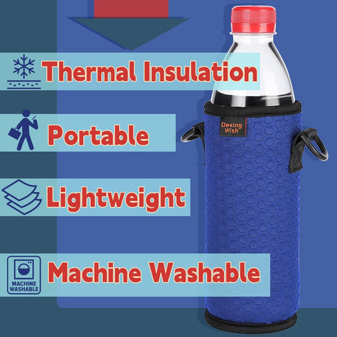 16.9 oz 16 17 18 oz 2 Desing Wish Portable Plastic Bottles Insulators Sleeves Beverage Bottle/Can Sleeves Holder