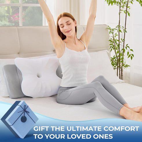 BDEUS Cervical Pillow for Side Sleepers, Neck Pillow for Sleeping, Memory Foam Ergonomic Pillow for Neck Pain Relief