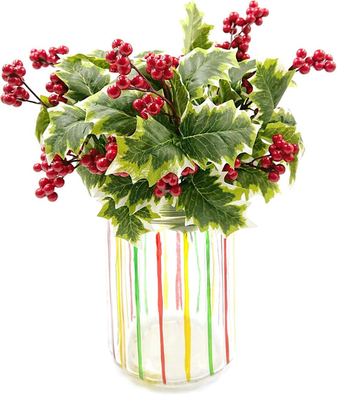 M2cbridge Pack of 6 Christmas Red Berries Artificial Holiday Floral Picks Ornaments