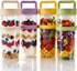 Loodkyoo 4 Pack Salad Cup with Dressing Container and Spoons - Portable Plastic