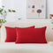 Home Brilliant Red Pillow Covers, 12x20 Throw Pillows for Couch, Pack of 2 Striped Corduroy Indoor Covers