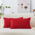 Home Brilliant Red Pillow Covers, 12x20 Throw Pillows for Couch, Pack of 2 Striped Corduroy Indoor Covers