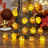 3D 8ft 20 JASHIKA Fall Harvest Turkey String Lights, Cute Decorative Lights Copper Wire LEDs Battery Powered