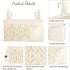 Mkono Boho Macrame Bedside Caddy Hanging Organizer, 4 Pockets for Remote, Magazine, Accessories, Fixed Straps and Hooks