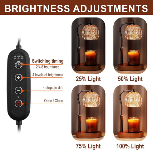 SunnySam Dimmer, Gifts(2 Bulbs) Candle Warmer Lamp with Timer & Wax Melt Warmer for Jar Candles,Home Decor Desk Lamp