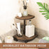 Tikea Decorative Wood Riser for Display, 2-Tier Rustic Corner Shelf for Kitchen Bathroom Counter Decor, Brown Pedestal
