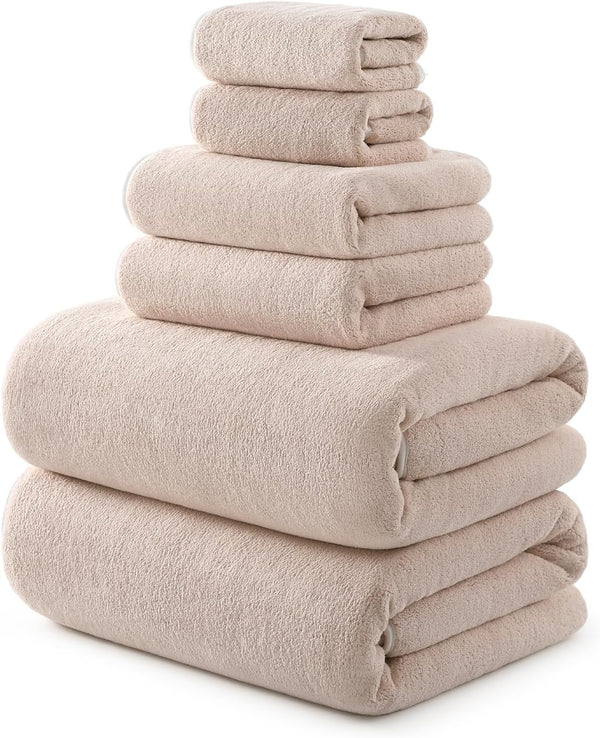REDKISS Towel Set of 6 - Oversized Bath Sheets (70 x35 in),