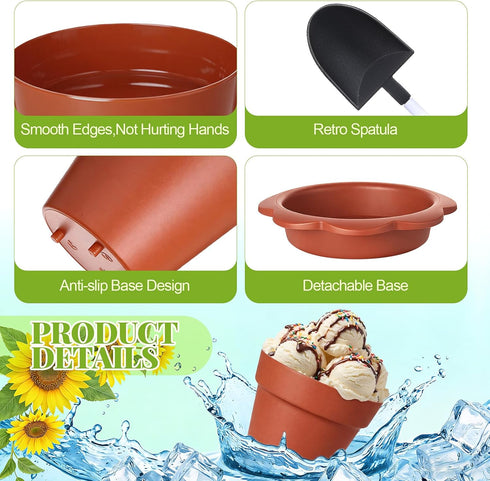 24 Pack Patelai Flower Pot Dessert Cups with Shovel Spoons Plastic Cake Desserts Cups for Farmers Market Construction