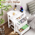 2 HETS002WP-1 LOAKEKEL Night Stand, Nightstand with Fabric Drawers for Bedroom, Small End Table with Open Storage Shelf