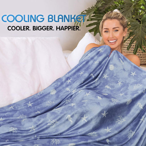 Ailemei Direct Cooling Throw Blanket, Lightweight Breathable Summer Bed Blanket, Double Sided Cold Effect for Hot