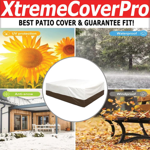 140D 70W 30H 520D 140x70x30 armless 140 70 30 x x UV-proof Waterproof Furniture Patio Cover beige brown two tone