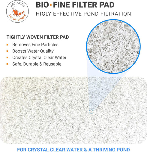 SHRIMP BUBBLE 12 inches 72 inches 1 inch Classic Koi Pond Filter Pad Fine - by by - White Bulk Roll Ultra-Durable