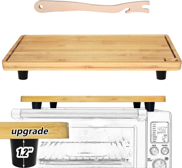 Bamboo Wood Cutting Boards for Mini Smart Toaster Oven Air, Compatible with Breville 860 BSS, 1.2inch Feet