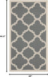 2' 3'7", (CY6243-246) SAFAVIEH Washable Rug Outdoor Courtyard Collection - x Grey & Beige, Non-Shedding & Easy