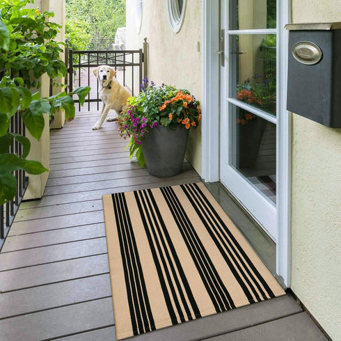 OJIA Front Door Mat 24"x51", Machine Washable Porch Rug Outdoor Door Mat Striped Entryway Rugs Indoor Outdoor Rugs Cotton Hand-Woven Entry Rug for Kitchen/Bathroom/Farmhouse/Home Entrance by OJIA