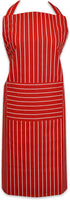 DII Chef Stripe Kitchen Apron - Professional and Commercial Grade, Tango Red