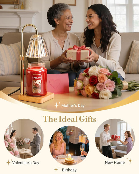 Dimmer 3-Wick (2 Bulbs Marycele Candle Warmer Lamp with Timer & - Mothers Day Gifts for Women Mom Her, Aesthetic Office