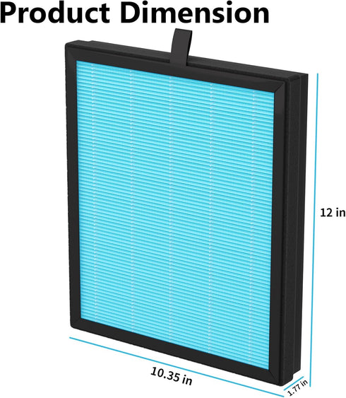 MK07 Air Purifier Filter Replacement, 4-in-1 Air Filter for Dust, Pollen, Pet Dander & Smoke, 3 Pack, Blue