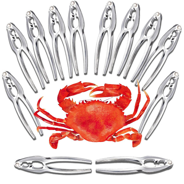 ALDMIO 12 Pcs Crab Crackers and Tools, Enhanced Crab Leg Crackers with Storage