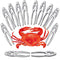 ALDMIO 12 Pcs Crab Crackers and Tools, Enhanced Crab Leg Crackers with Storage
