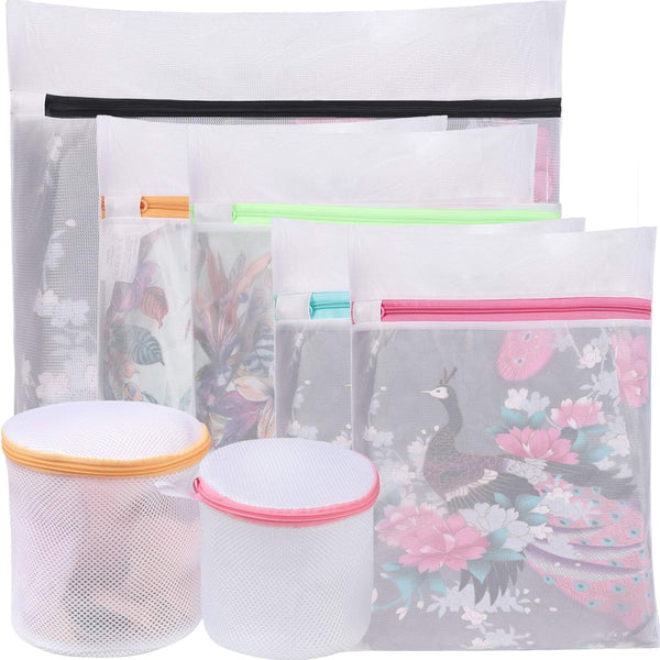 BAGAIL Laundry Bags, Mesh Wash Bag for Intimates and Delicates, 7Pcs (1XL, 2L, 2M, 2 Bra Bags)