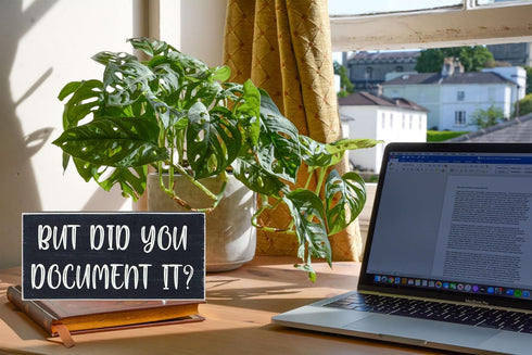 Funny Office Desk Decor - Rustic Wooden Box Sign, "But Did You Document It?" Home Office Decoration