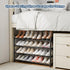 4 Closet, ENJOYBASICS Expandable Shoe Rack, Tier Adjustable Shoe Organizer Shelf for Black Metal Free Standing Shoe