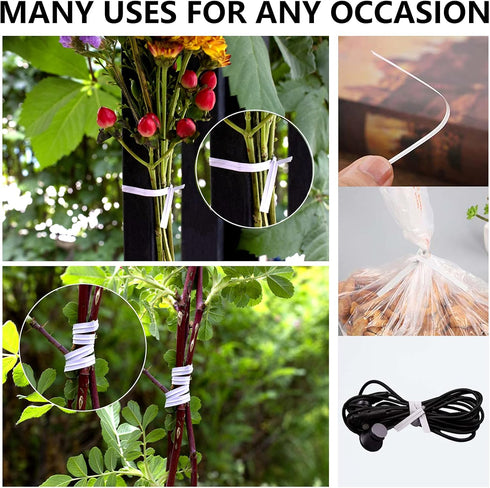 White Paper Twist Ties 100 Pcs - 5" Reusable Twisty Ties for Bags, Candy, Bread, Coffee Bags, Cake Pops