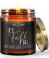 Fall Candles - 'It's Fall Yall' Candle with Apple Cinnamon & Nutmeg, Essential Oils, 9oz Jar, 50Hr Burn