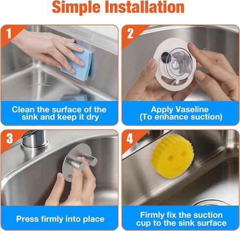 MAISEEN Mommy (1-Pack Smiley face sponge holder, kitchen Sink Caddy Organizer with Suction cup,Made of rust-proof