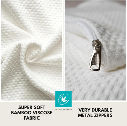 Bamboo Viscose Wedge Pillow Case Cover, 24x24x7.5, Moisture-Wicking, Cooling, Breathable with Zipper