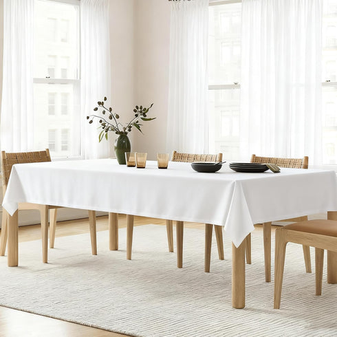 Jayrma 55 55 Inch 4 White Square Tablecloth x Small White Linen Table Cloth for Foot Square Table Wrinkle Resistant