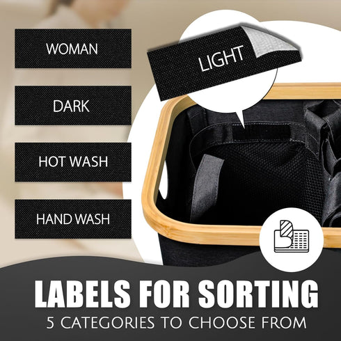 Black 160L Extra Large 3 Section Laundry Hamper with Lid, Clothes Organizer for Bedroom, Laundry Room, Dirty Clothing