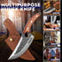 Huusk Upgraded Japan Kitchen Knife, Hand Forged Viking Butcher Knife with Sheath for Meat Cutting and BBQ