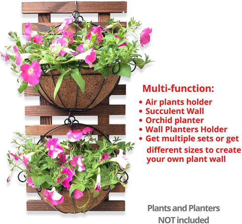 60cm (23.6") ShopLaLa Wall Planter - Wooden Hanging Planter for Indoor Plants, Plant Stand, Air Plant Succulent Holder