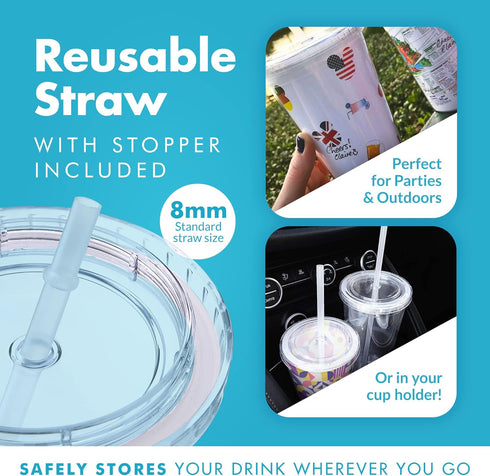 Simple Green Solutions Customizable Paper Insert Acrylic Double Wall Cup for Cold Drinks, 16oz